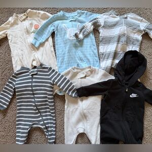 6 baby sleepers 0-3 months